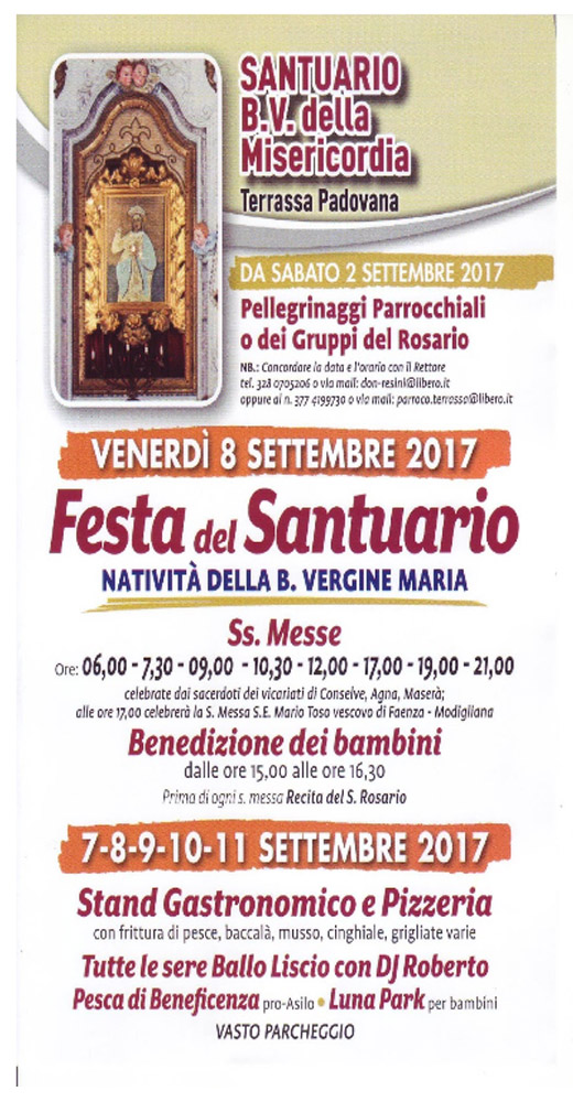 Festa del Santuario di Terassa Padovana 2017